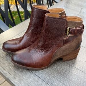Comfortiva Two-Tone Leather Ankle Boots